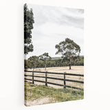 Farmhouse Wall Art – Fenced Pasture with Trees Print for Rustic Decor