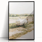 Farmhouse Wall Art – Metal Tank and Fence Print for Rustic Country Decor