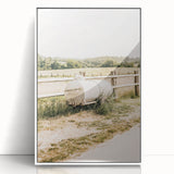 Farmhouse Wall Art – Metal Tank and Fence Print for Rustic Country Decor