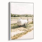 Farmhouse Wall Art – Metal Tank and Fence Print for Rustic Country Decor