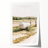 Farmhouse Wall Art – Metal Tank and Fence Print for Rustic Country Decor