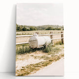 Farmhouse Wall Art – Metal Tank and Fence Print for Rustic Country Decor