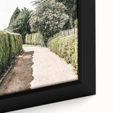 Farmhouse Wall Art – Hedge-Lined Path Print for Rustic Garden Decor