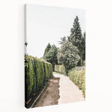 Farmhouse Wall Art – Hedge-Lined Path Print for Rustic Garden Decor