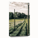 Farmhouse Wall Art – Winding Fence Print for Rustic Country Decor