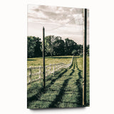 Farmhouse Wall Art – Winding Fence Print for Rustic Country Decor