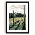 Farmhouse Wall Art – Winding Fence Print for Rustic Country Decor