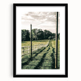 Farmhouse Wall Art – Winding Fence Print for Rustic Country Decor