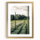 Farmhouse Wall Art – Winding Fence Print for Rustic Country Decor
