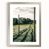 Farmhouse Wall Art – Winding Fence Print for Rustic Country Decor