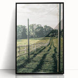 Farmhouse Wall Art – Winding Fence Print for Rustic Country Decor