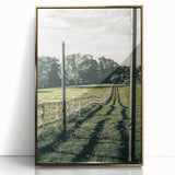 Farmhouse Wall Art – Winding Fence Print for Rustic Country Decor