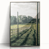 Farmhouse Wall Art – Winding Fence Print for Rustic Country Decor