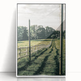 Farmhouse Wall Art – Winding Fence Print for Rustic Country Decor