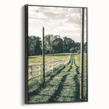 Farmhouse Wall Art – Winding Fence Print for Rustic Country Decor