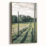 Farmhouse Wall Art – Winding Fence Print for Rustic Country Decor