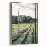 Farmhouse Wall Art – Winding Fence Print for Rustic Country Decor