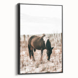 Farmhouse Wall Art – Grazing Horse in Sand Dunes Print