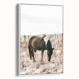 Farmhouse Wall Art – Grazing Horse in Sand Dunes Print