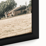 Farmhouse Wall Art – Tranquil Country Home under Oak Tree Print