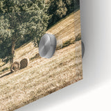 Farmhouse Wall Art - Scenic Country Landscape with Rustic Hay Bales