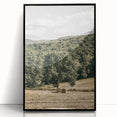 Farmhouse Wall Art - Scenic Country Landscape with Rustic Hay Bales