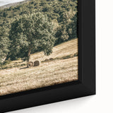 Farmhouse Wall Art - Scenic Country Landscape with Rustic Hay Bales