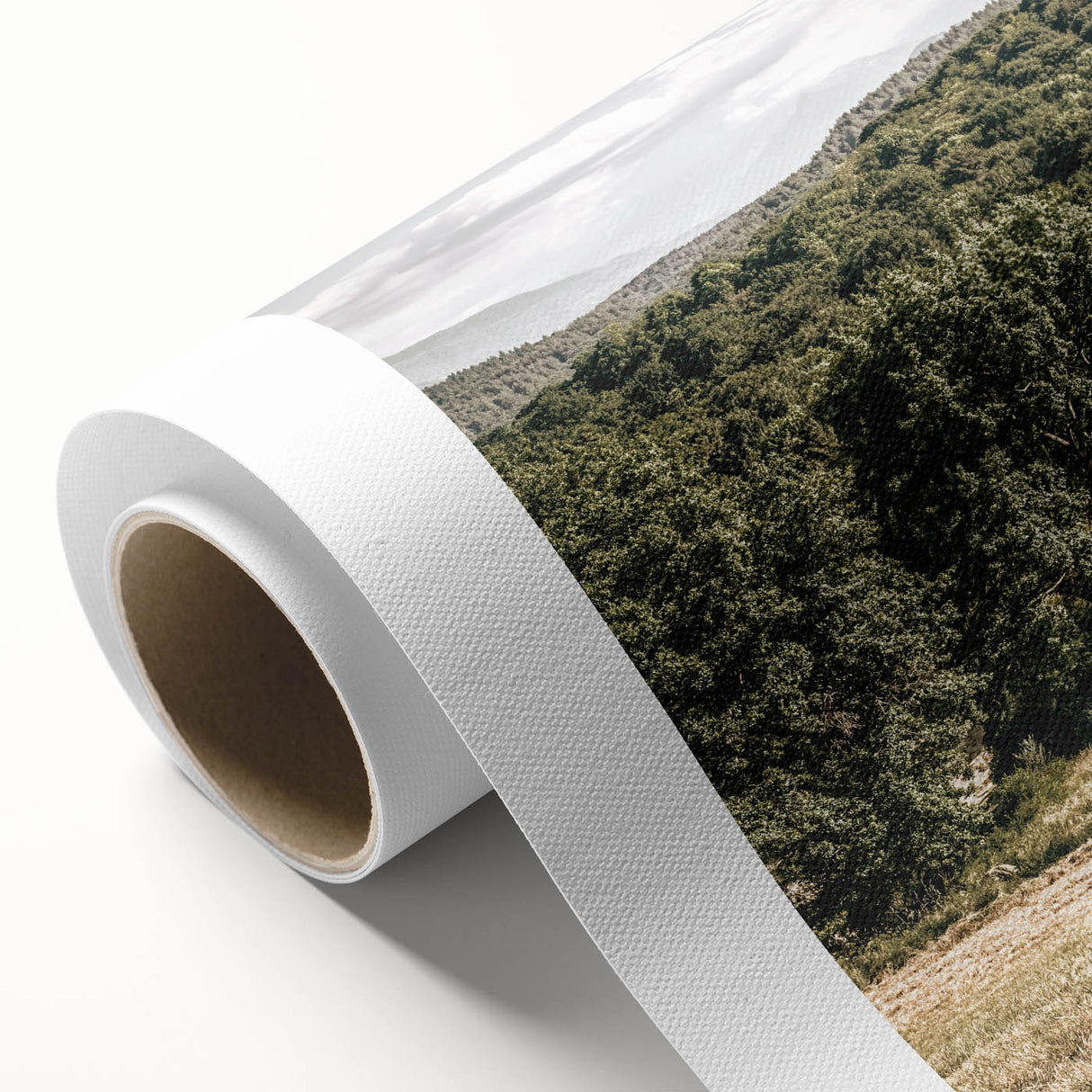 Farmhouse Wall Art - Scenic Country Landscape with Rustic Hay Bales