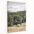 Farmhouse Wall Art - Scenic Country Landscape with Rustic Hay Bales