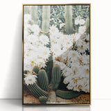 Farmhouse Wall Art – Rustic Cactus Flower Print for Country Style Decor