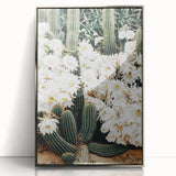 Farmhouse Wall Art – Rustic Cactus Flower Print for Country Style Decor