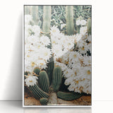 Farmhouse Wall Art – Rustic Cactus Flower Print for Country Style Decor