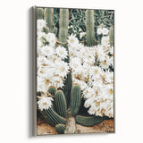Farmhouse Wall Art – Rustic Cactus Flower Print for Country Style Decor