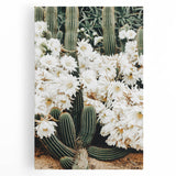 Farmhouse Wall Art – Rustic Cactus Flower Print for Country Style Decor