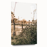 Farmhouse Wall Art - Rustic Fence and Foliage with Warm Country Charm