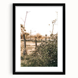 Farmhouse Wall Art - Rustic Fence and Foliage with Warm Country Charm