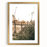 Farmhouse Wall Art - Rustic Fence and Foliage with Warm Country Charm