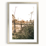 Farmhouse Wall Art - Rustic Fence and Foliage with Warm Country Charm