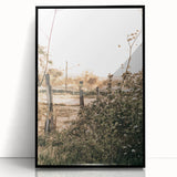 Farmhouse Wall Art - Rustic Fence and Foliage with Warm Country Charm