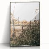 Farmhouse Wall Art - Rustic Fence and Foliage with Warm Country Charm