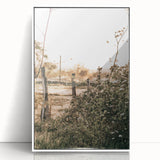 Farmhouse Wall Art - Rustic Fence and Foliage with Warm Country Charm