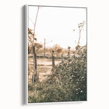 Farmhouse Wall Art - Rustic Fence and Foliage with Warm Country Charm