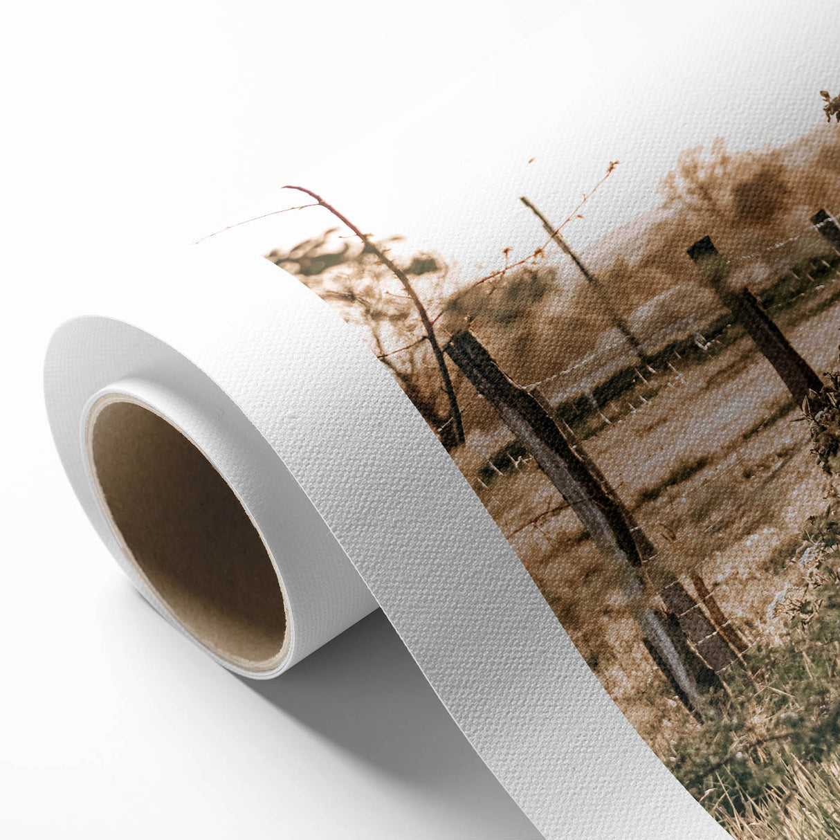 Farmhouse Wall Art - Rustic Fence and Foliage with Warm Country Charm