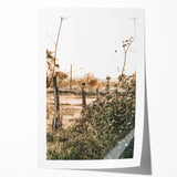 Farmhouse Wall Art - Rustic Fence and Foliage with Warm Country Charm