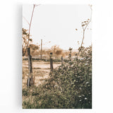 Farmhouse Wall Art - Rustic Fence and Foliage with Warm Country Charm