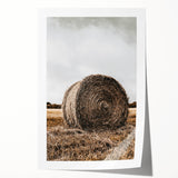 Farmhouse Wall Art - Rustic Hay Bale with Vintage Country Charm