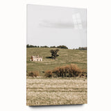 Farmhouse Wall Art - Vintage Country Home with Rolling Green Hills