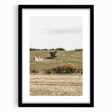 Farmhouse Wall Art - Vintage Country Home with Rolling Green Hills