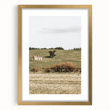 Farmhouse Wall Art - Vintage Country Home with Rolling Green Hills