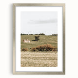 Farmhouse Wall Art - Vintage Country Home with Rolling Green Hills